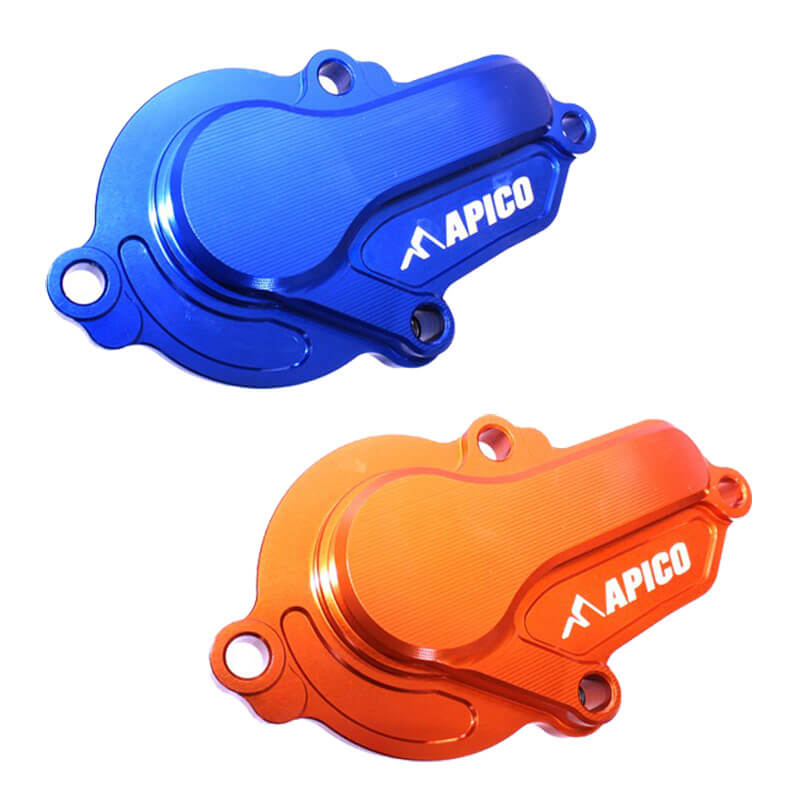 couvercle pompe a eau anodisee motocross enduro apico