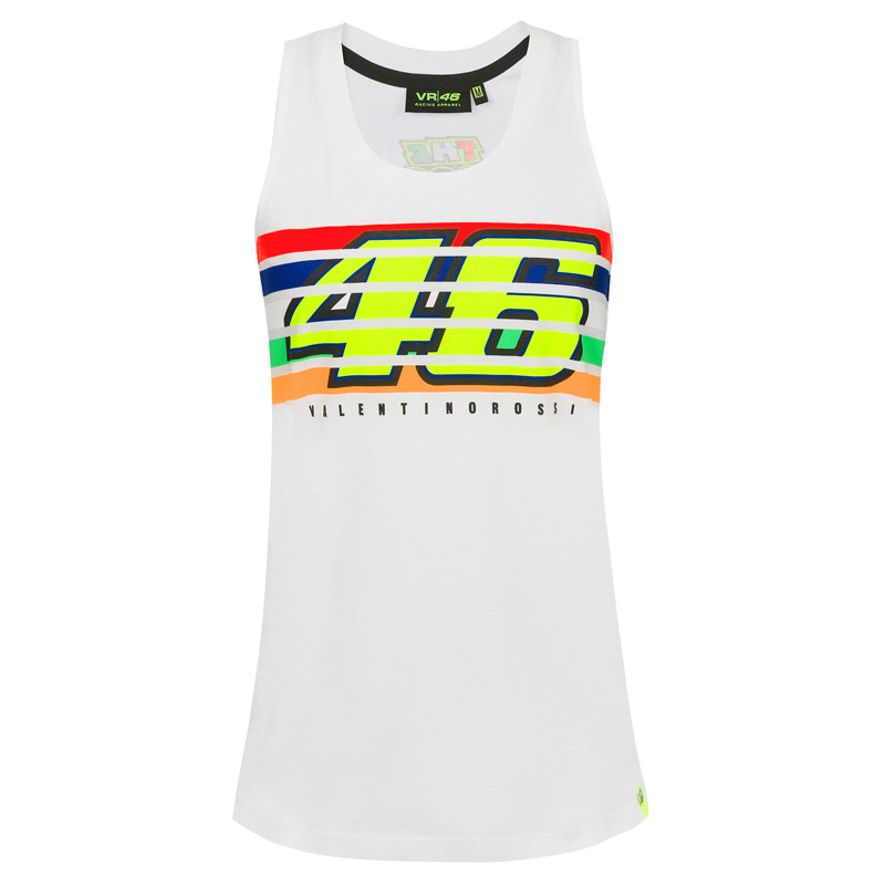 debardeur femme vr46 stripes blanc 2019