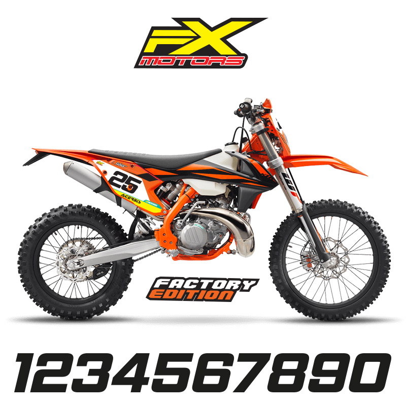 fond plaque ktm exc 2017 2019 personalisable replica blanc