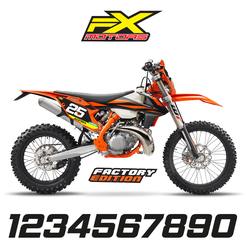 fond plaque ktm exc 2017 2019 personalisable replica noir