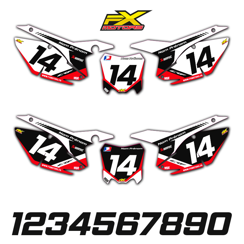 fond plaque personnalisable honda crf blanc motocross