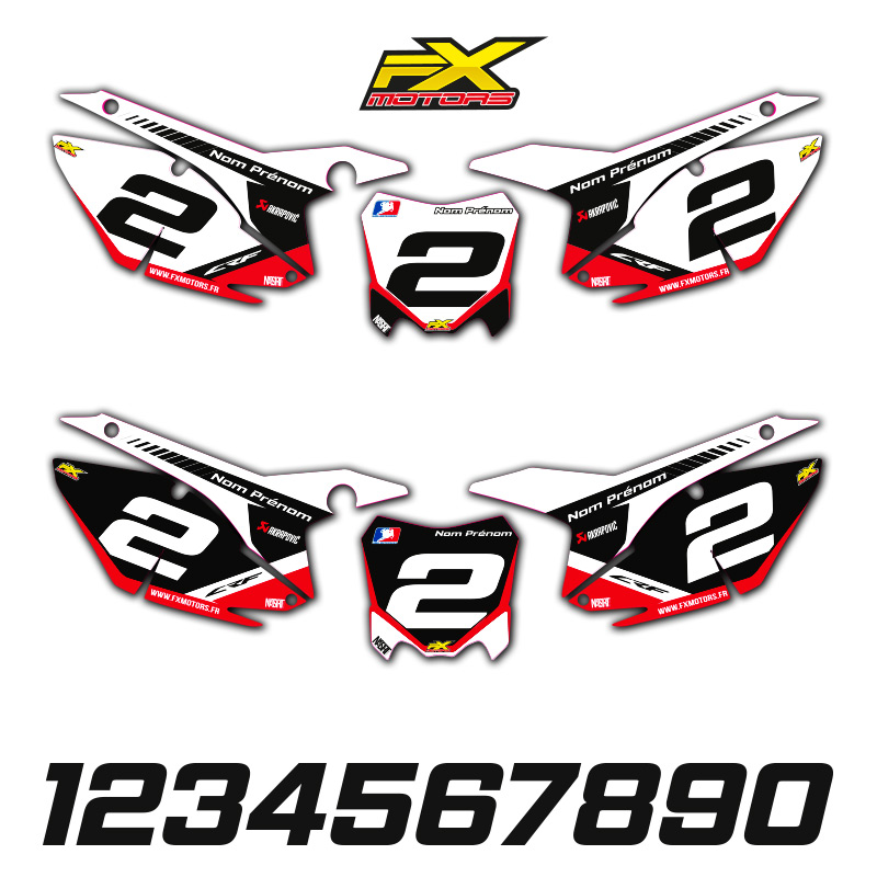 fond plaque personnalisable honda crf blanc racing line