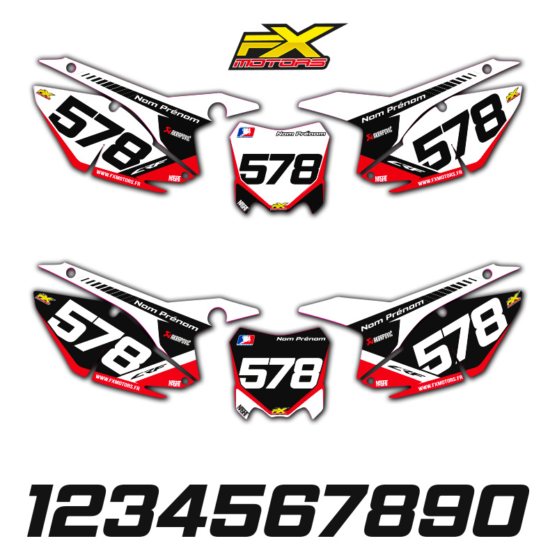 fond plaque personnalisable honda crf blanc racing motocross