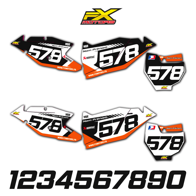 fond plaques perso racing line ktm sx 2016 blanc fx578