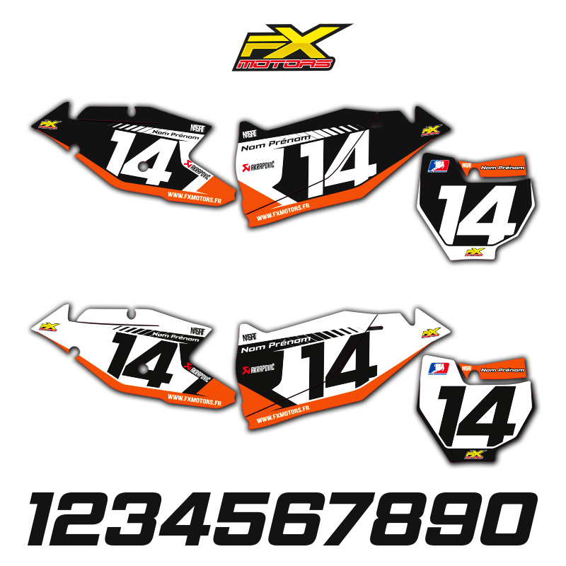 fond plaques perso racing line ktm sx 2016 blanc fxmotors