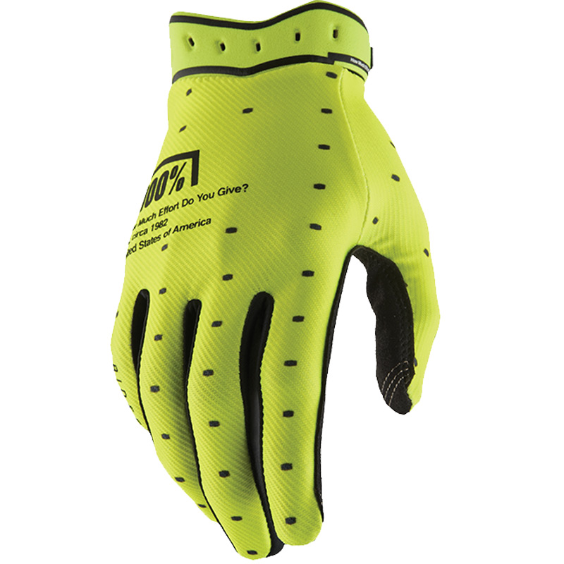 gants 100 pourcent ridefit 26 jaune