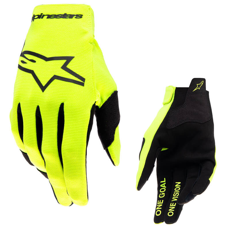gants alpinestars radar 2024 jaune fluo motocross