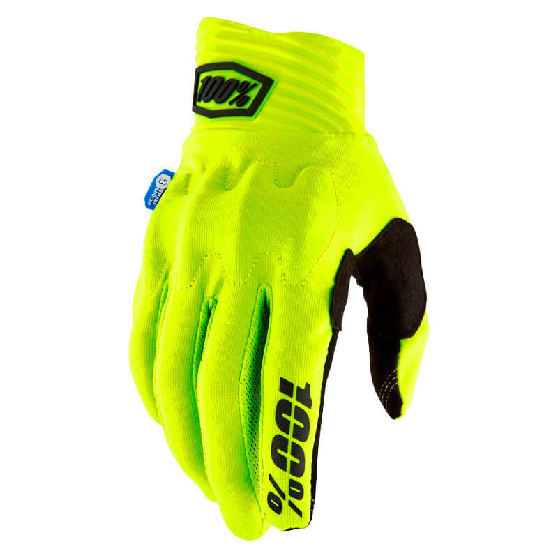 gants cross 100 percent cognito smart shock 2023 jaune fluo mx