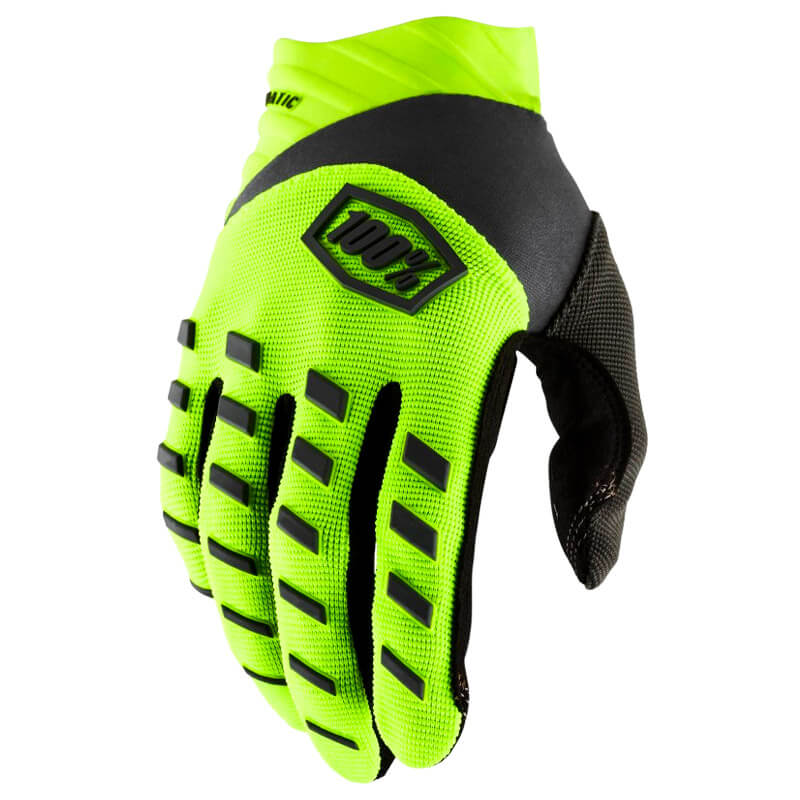 gants cross enfant airmatic 100 percent 2023 jaune fluo mx