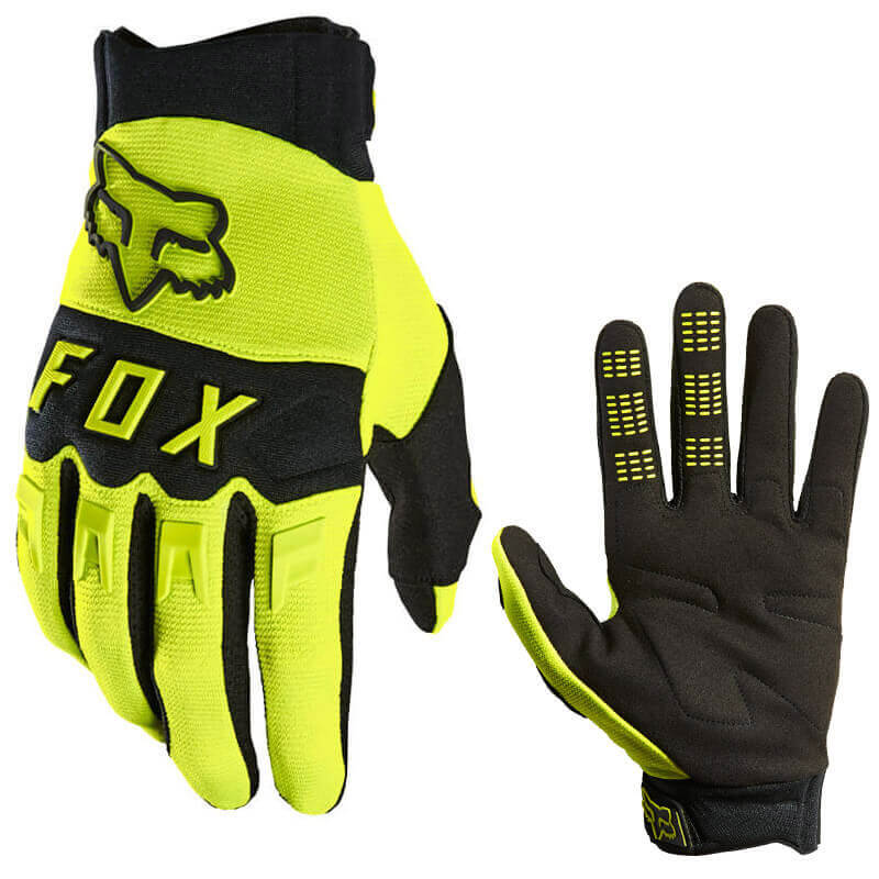 gants cross fox racing dirtpaw jaune fluo 2023 motocross