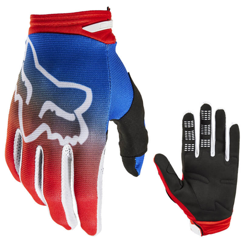 gants cross kid fox 180 toxsyk 2023 rouge bleu cross
