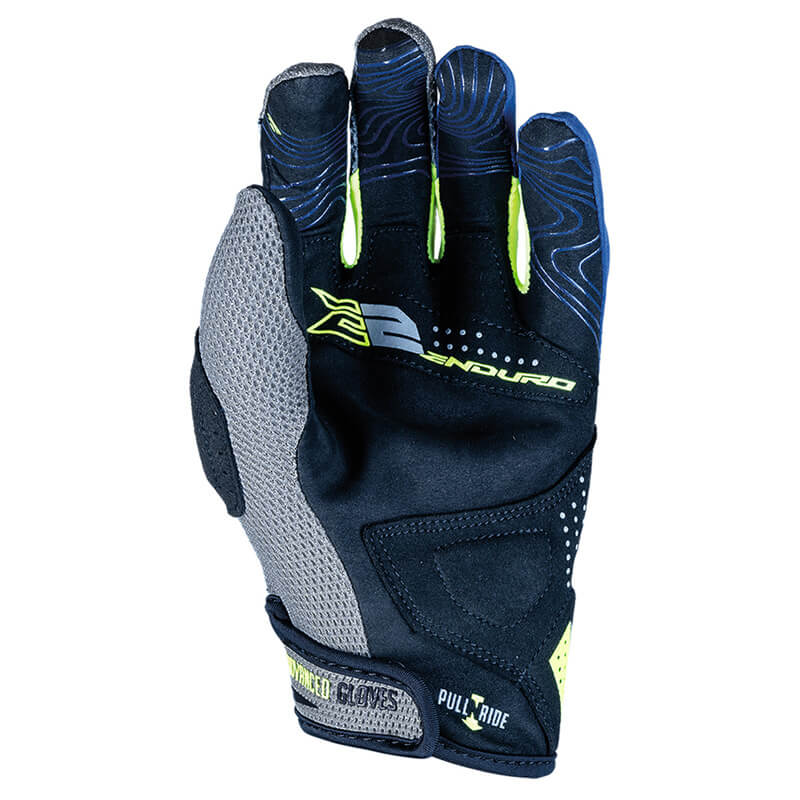 gants enduro five e2 gris bleu 2021 paume