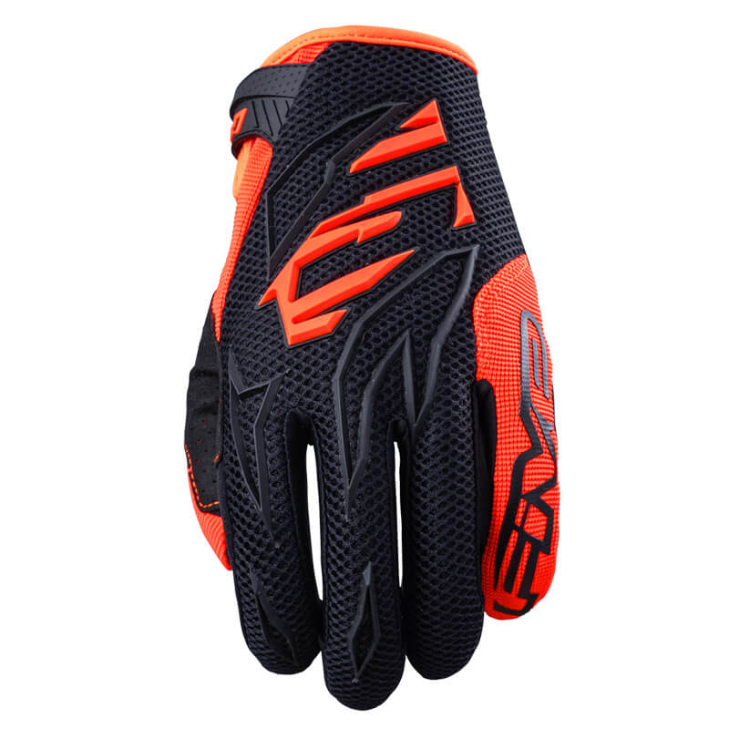 gants enfant five mxf3 noir orange fluo 2022