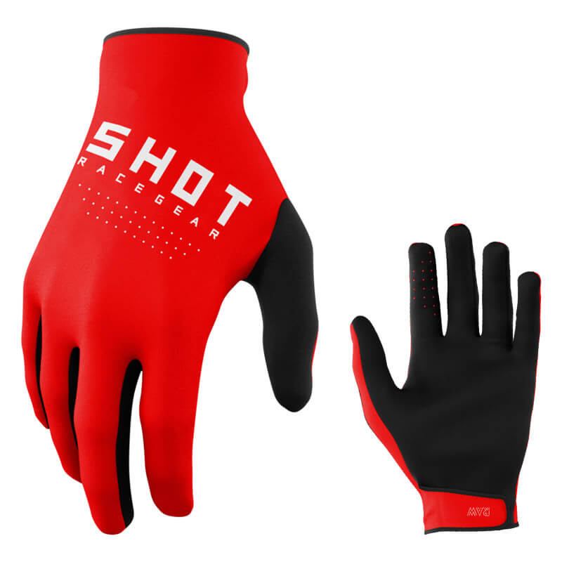 gants enfant shot raw 2023 rouge motocross