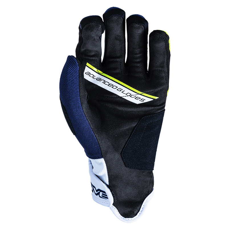 gants five e3 homologue route bleu marine jaune fluo 2020 paume