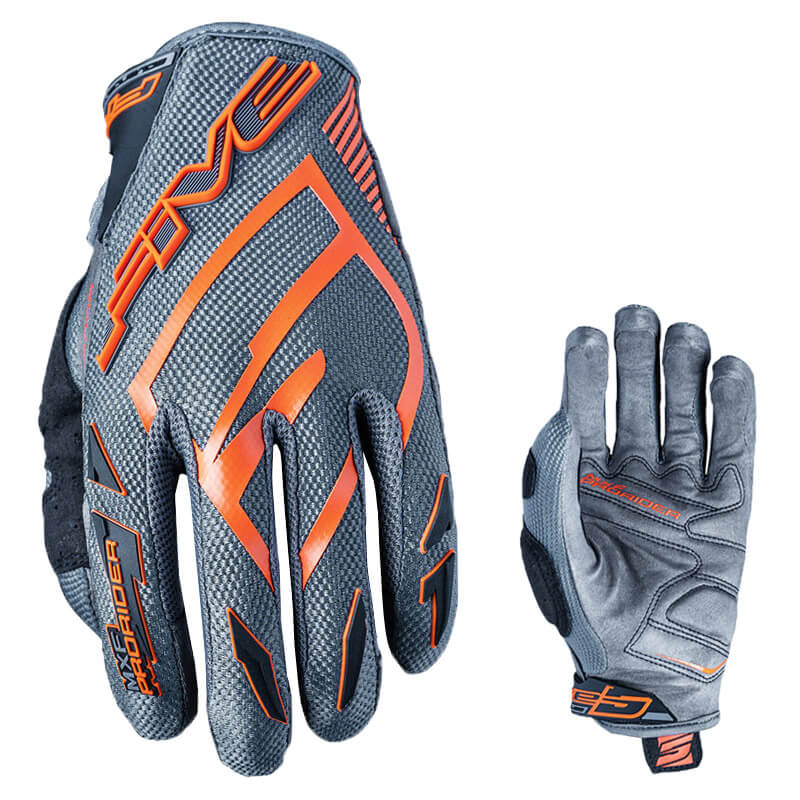 gants five mxf prorider s gris orange 2020 paume mx