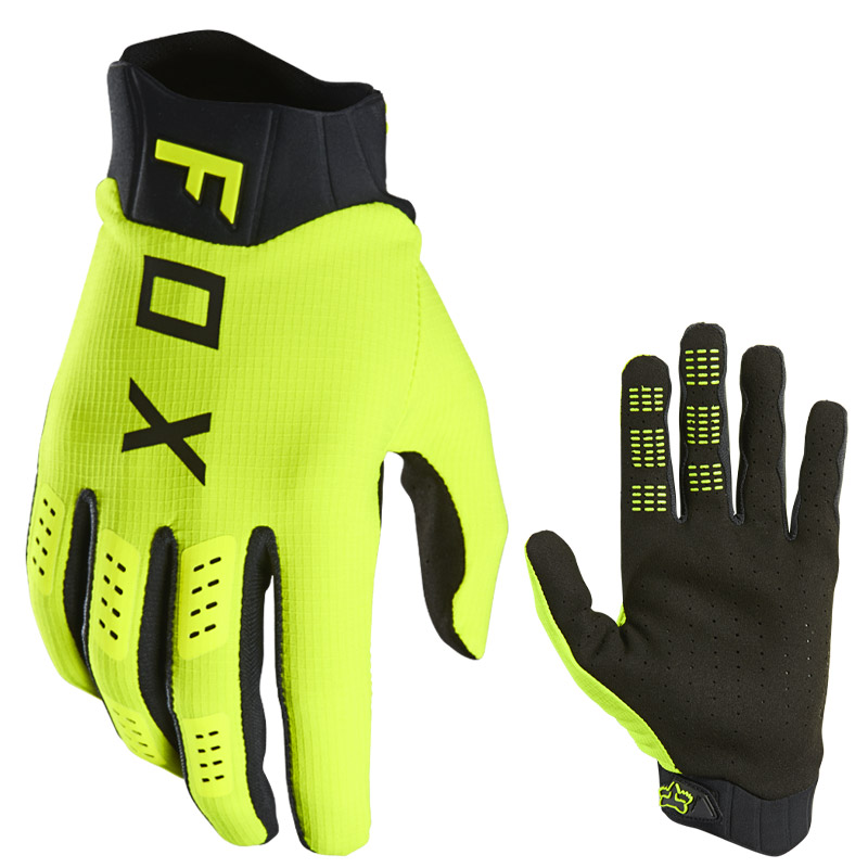 gants fox racing flexair jaune fluo 2023 cross