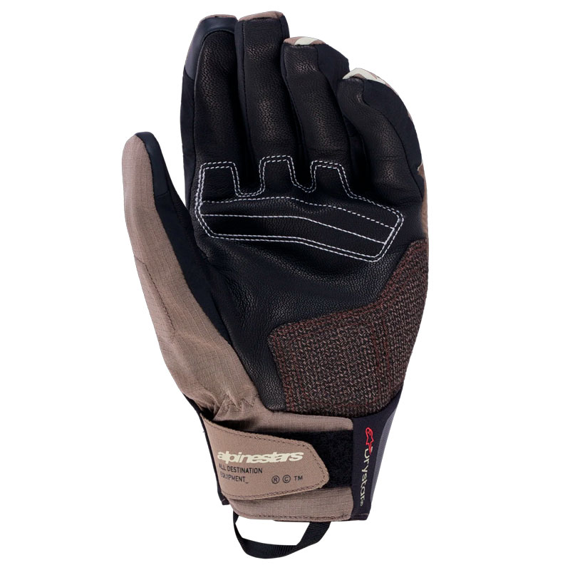 gants harok pro drystar moto alpinestar marron noir interieur
