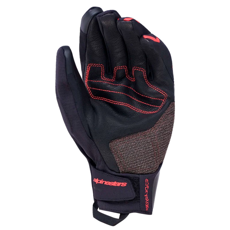 gants harok pro drystar moto alpinestar noir rouge interieur