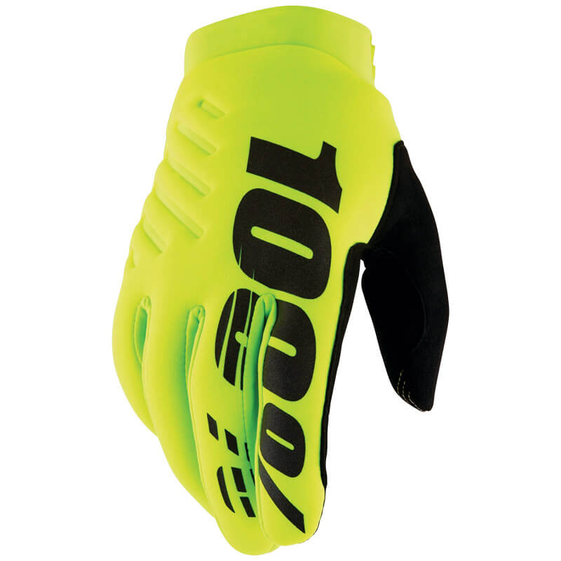 gants kid 100 percent brisker cold weather 2022 jaune fluo mx