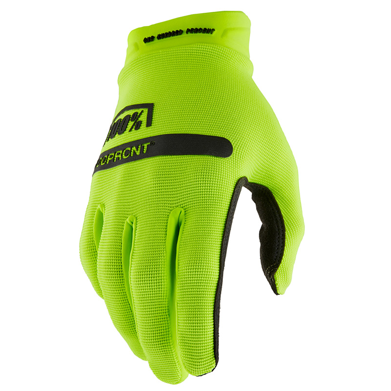 gants ridecamp motocross 100 jaune fluo