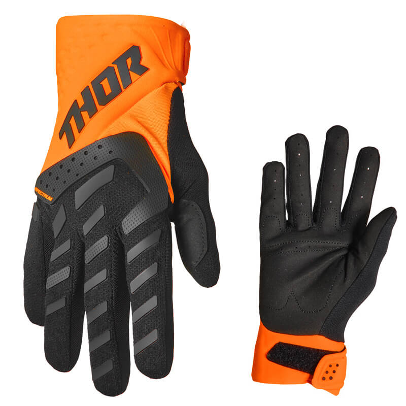 gants thor mx spectrum noir orange fluo 2022 cross
