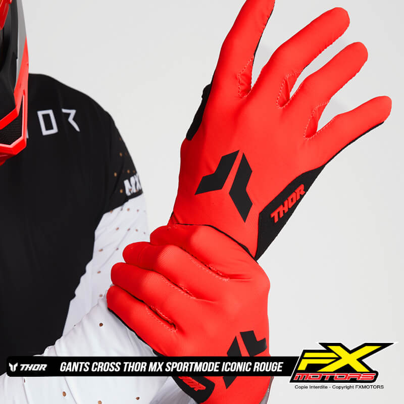 gants thor sportmode iconic rouge 2025 motocross
