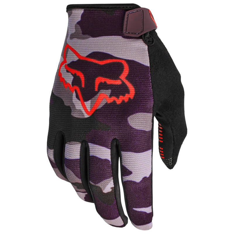 gants vtt fox racing femme ranger camo 2022 violet orange xc