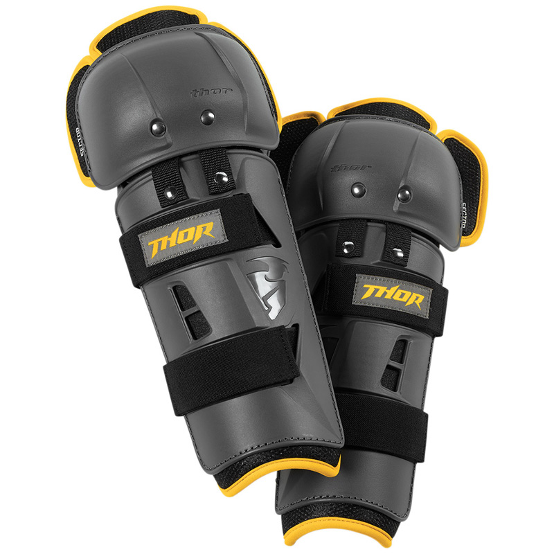 genouillere cross thor mx sector gp charcoal yellow enduro kids