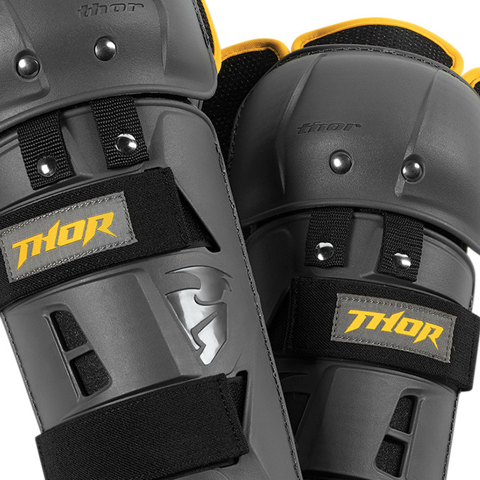 genouillere cross thor mx sector gp charcoal yellow kids