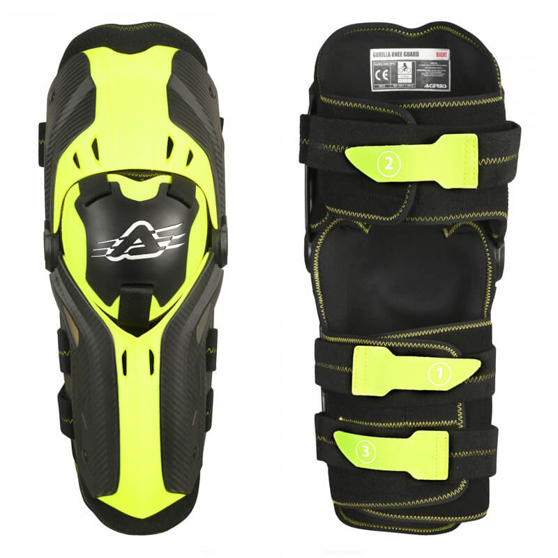 genouilleres acerbis gorilla noir jaune 2021