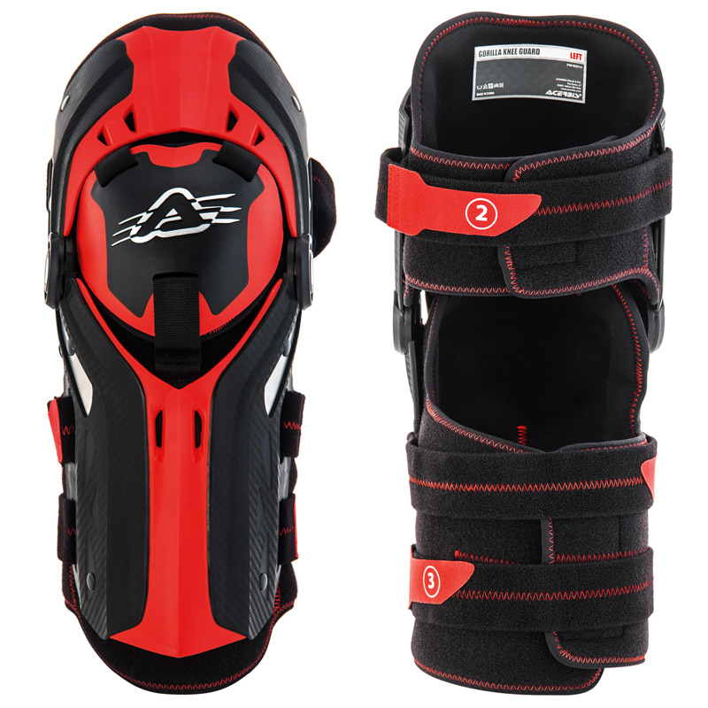 genouilleres acerbis gorilla noir rouge