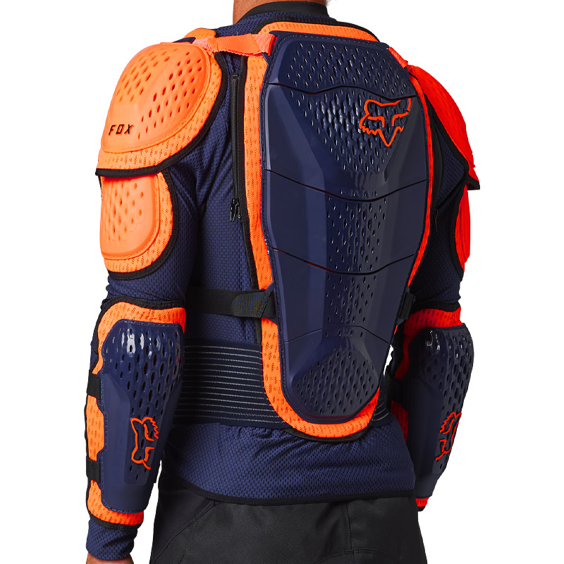 gilet protection fox racing titan sport 2023 bleu marine orange motocross