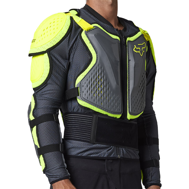 gilet protection fox racing titan sport 2023 gris jaune fluo cross