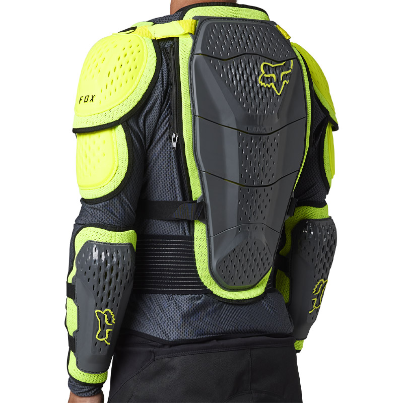 gilet protection fox racing titan sport 2023 gris jaune fluo motocross