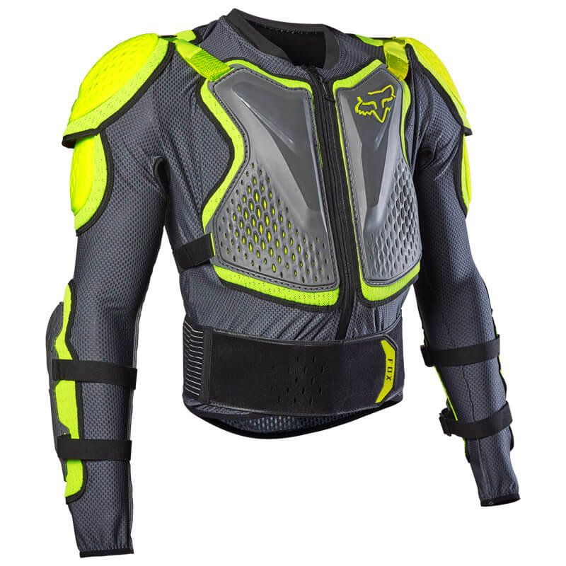 gilet protection fox racing titan sport 2023 gris jaune fluo mx