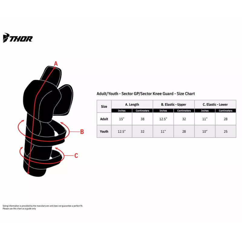 guide taille genouillere thor sector