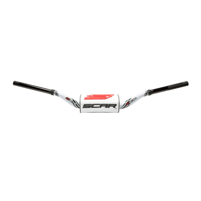 guidon motocross scar O2 color 28mm blanc blanc