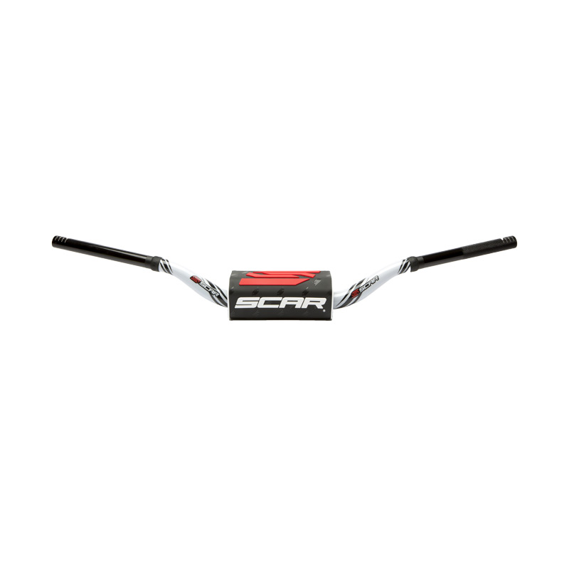 guidon motocross scar O2 color 28mm blanc noir