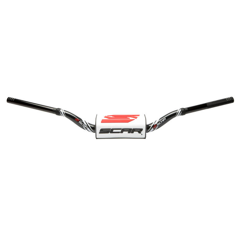 guidon motocross scar O2 color 28mm noir blanc