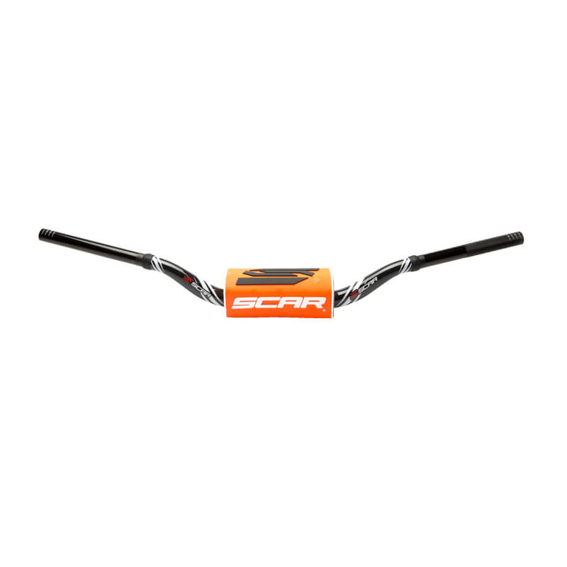 guidon motocross scar O2 color 28mm noir orange