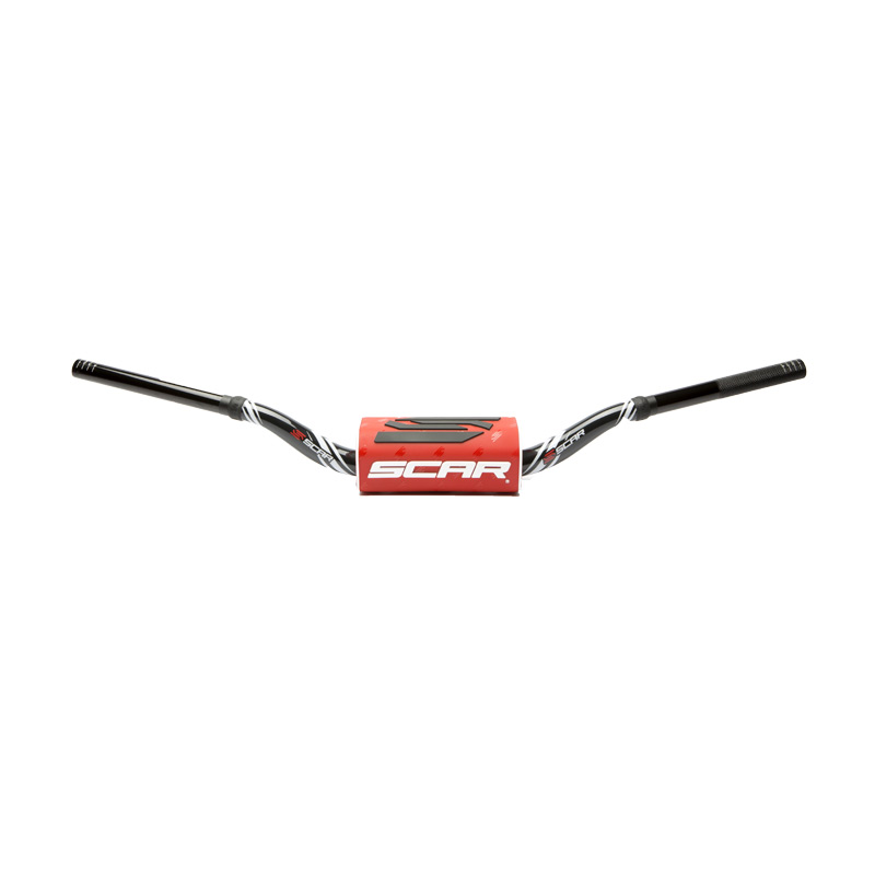 guidon motocross scar O2 color 28mm noir rouge