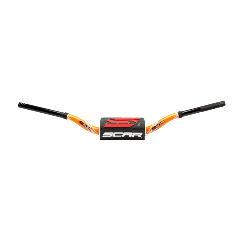 guidon motocross scar O2 color 28mm orange noir