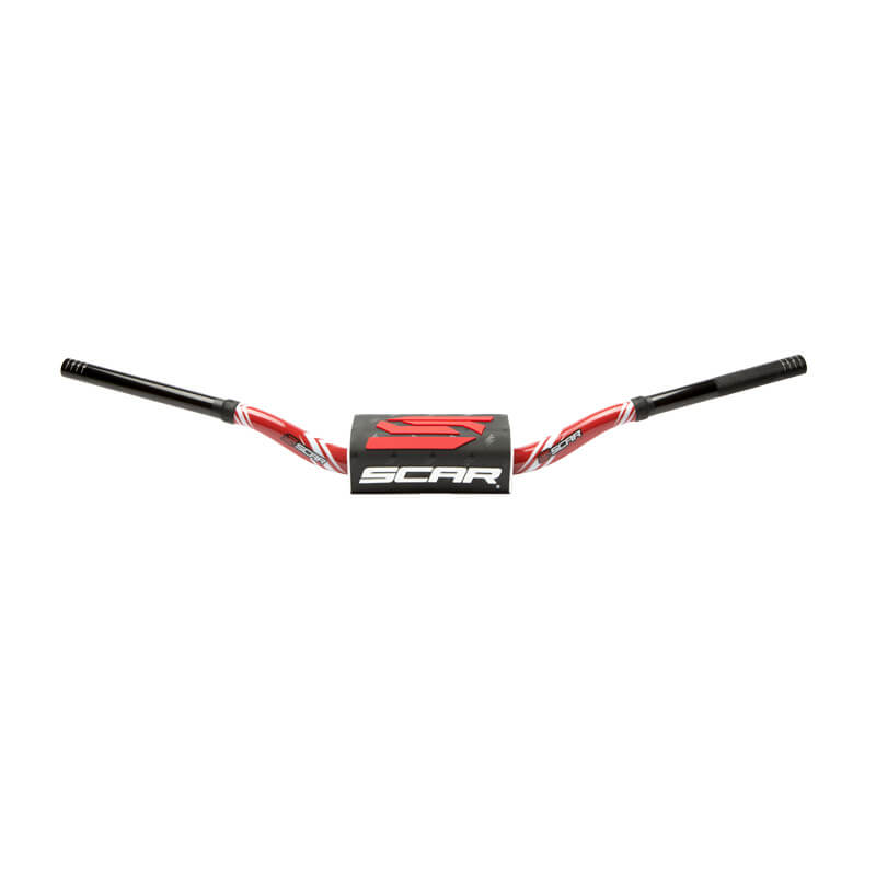 guidon motocross scar O2 color 28mm rouge noir
