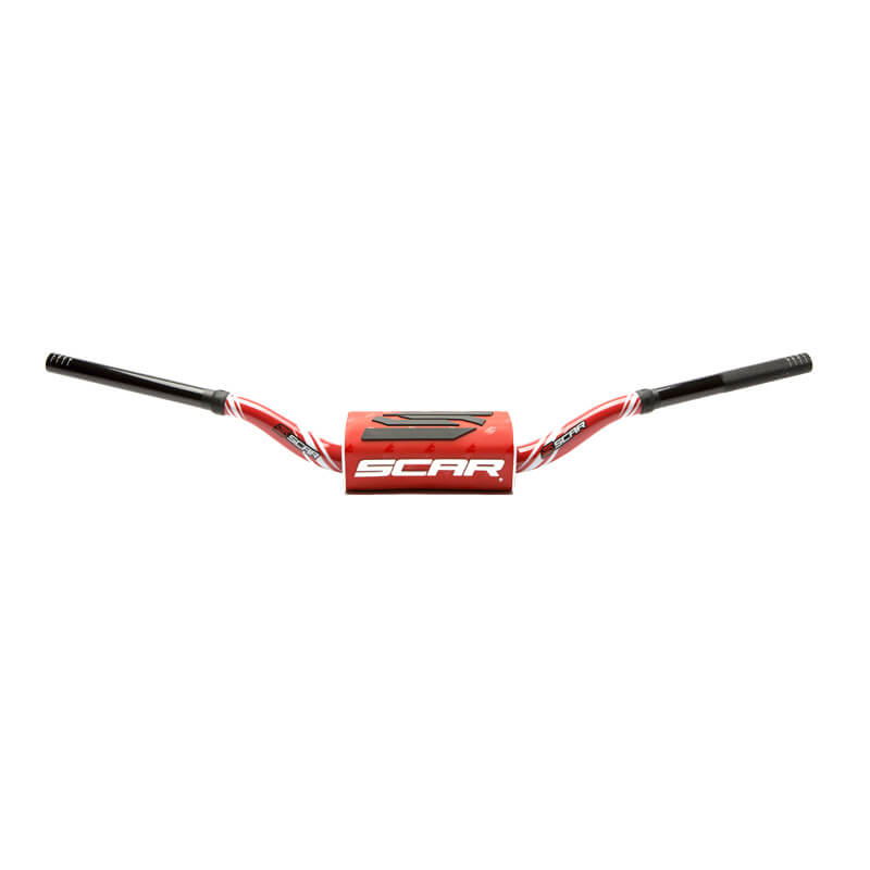 guidon motocross scar O2 color 28mm rouge rouge