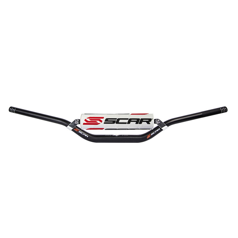 guidon motocross scar racing s2 22mm mousse blanche