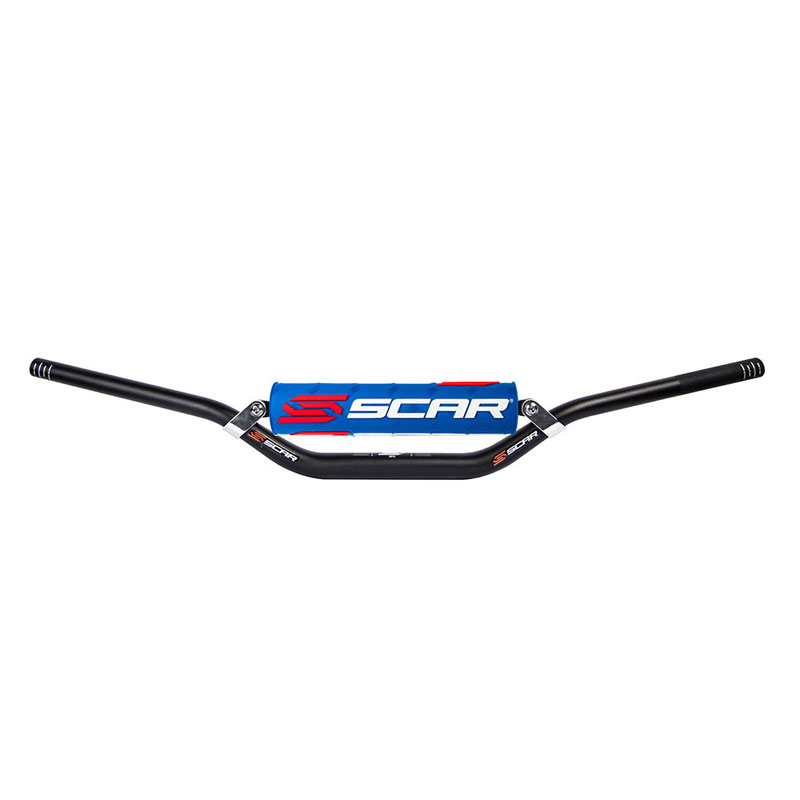 guidon motocross scar racing s2 22mm mousse bleu