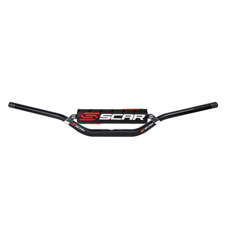 guidon motocross scar racing s2 22mm mousse noir