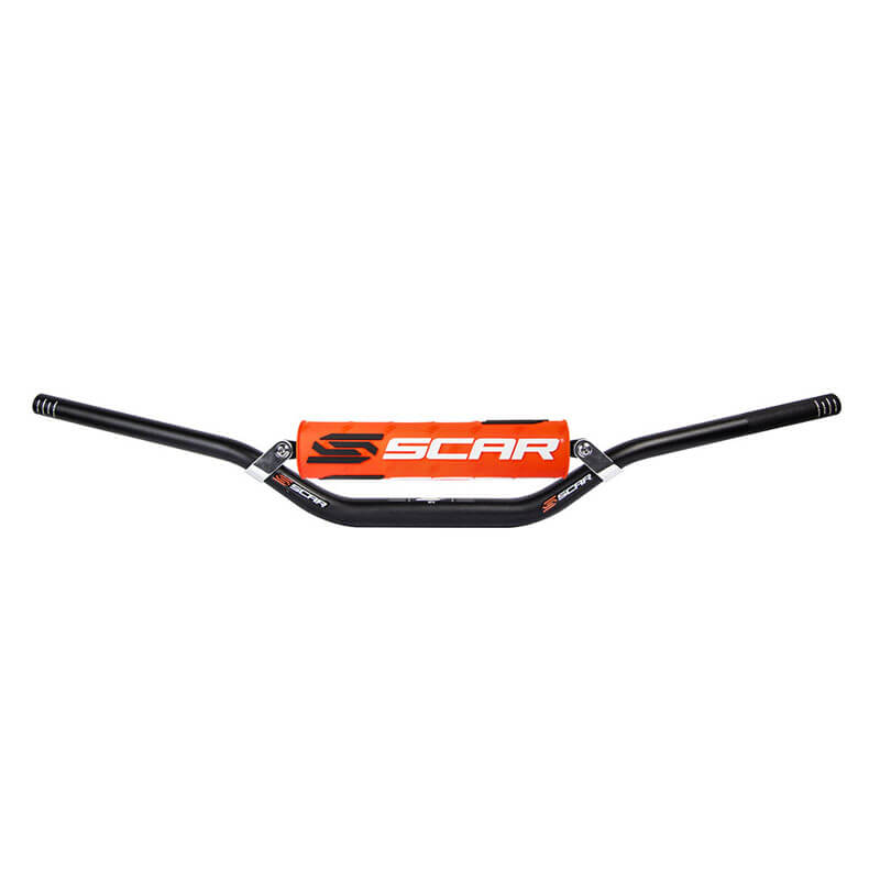 guidon motocross scar racing s2 22mm mousse orange fluo