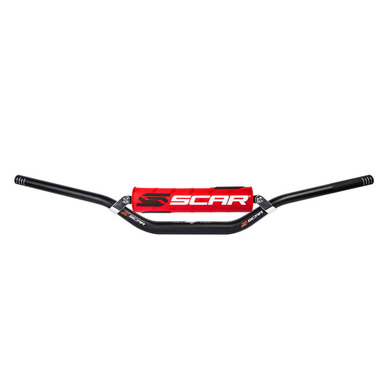 guidon motocross scar racing s2 22mm mousse rouge